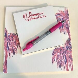 Lilly Pulitzer Pink and White Notepad Set